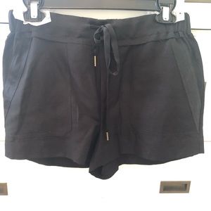 Black linen shorts by Maison De Papillon. NWT.